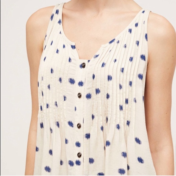 Anthropologie Tops - ANTHRO MAEVE Saona Polka Dot Pleated Tank Small